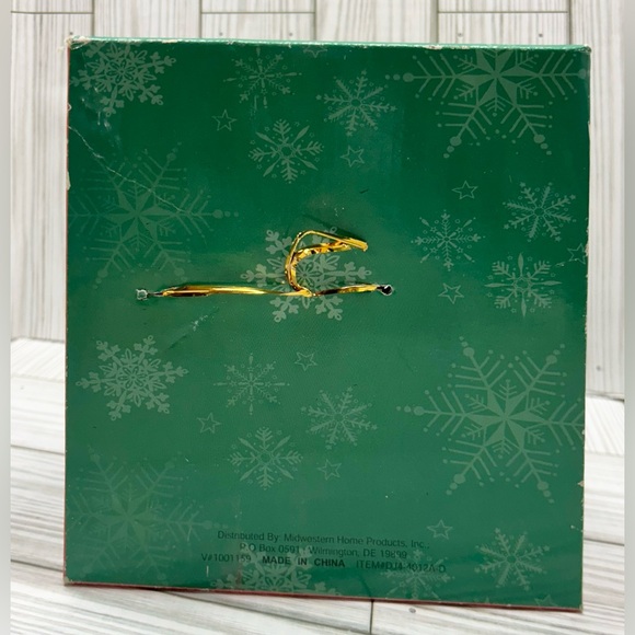 Christmas Stocking Holder Santas Sleigh Presents Shiny Gold Tone 6" New Damage - Picture 2 of 7